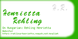 henrietta rehling business card